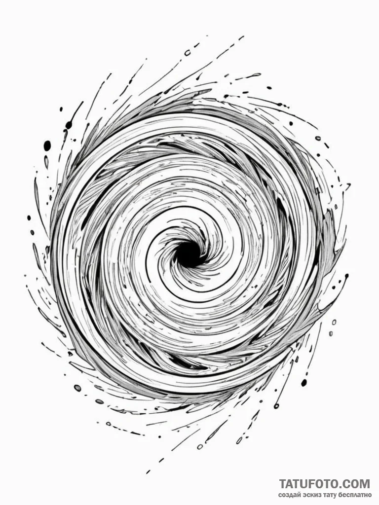 Tattoo sketch, whirlpool of what-ifs, a swirl... - эскиз тату (№1752388003_0, 13.07.2025 06:26) — Tatufoto.com