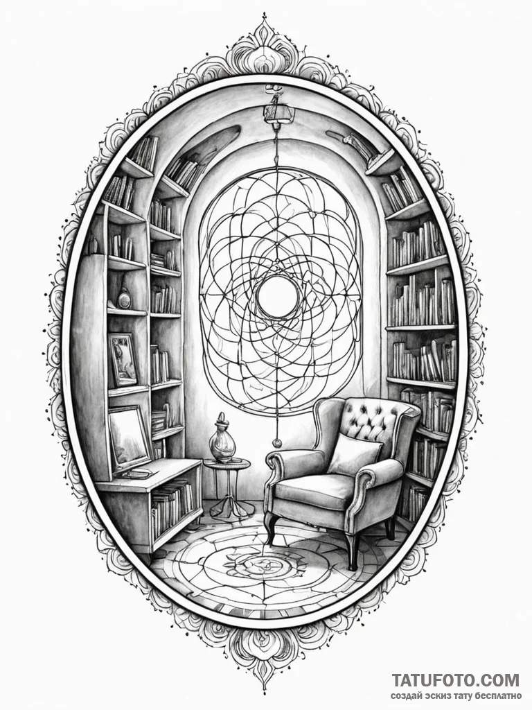 Tattoo sketch, hidden portal in a humble home... - эскиз тату (№1752388257_0, 13.07.2025 06:30) — Tatufoto.com