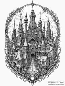 Tattoo sketch, xylography of the future, a de... - эскиз тату (№1752388428_0, 13.07.2025 06:33) — Tatufoto.com
