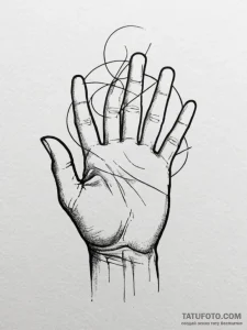 Tattoo sketch, illusionist's hand, holographi... - эскиз тату (№1752389284_0, 13.07.2025 06:48) — Tatufoto.com