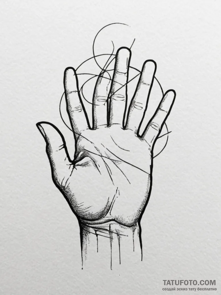 Tattoo sketch, illusionist's hand, holographi... - эскиз тату (№1752389284_0, 13.07.2025 06:48) — Tatufoto.com