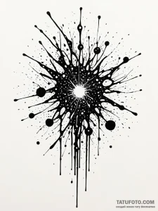 Tattoo sketch, drip painting galaxy, a galaxy... - эскиз тату (№1752390046_0, 13.07.2025 07:00) — Tatufoto.com