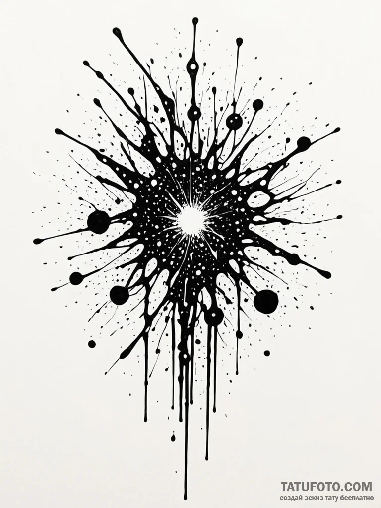 Tattoo sketch, drip painting galaxy, a galaxy... - эскиз тату (№1752390046_0, 13.07.2025 07:00) — Tatufoto.com