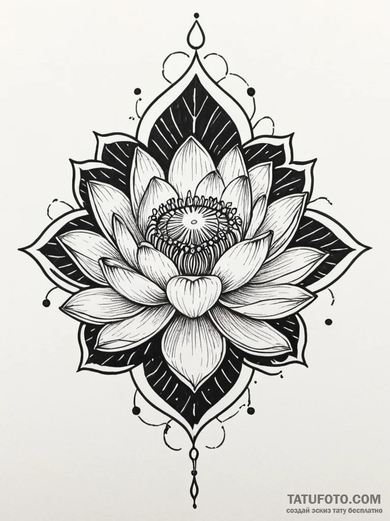 Tattoo sketch, solar powered lotus, a majesti... - эскиз тату (№1752390214_0, 13.07.2025 07:03) — Tatufoto.com