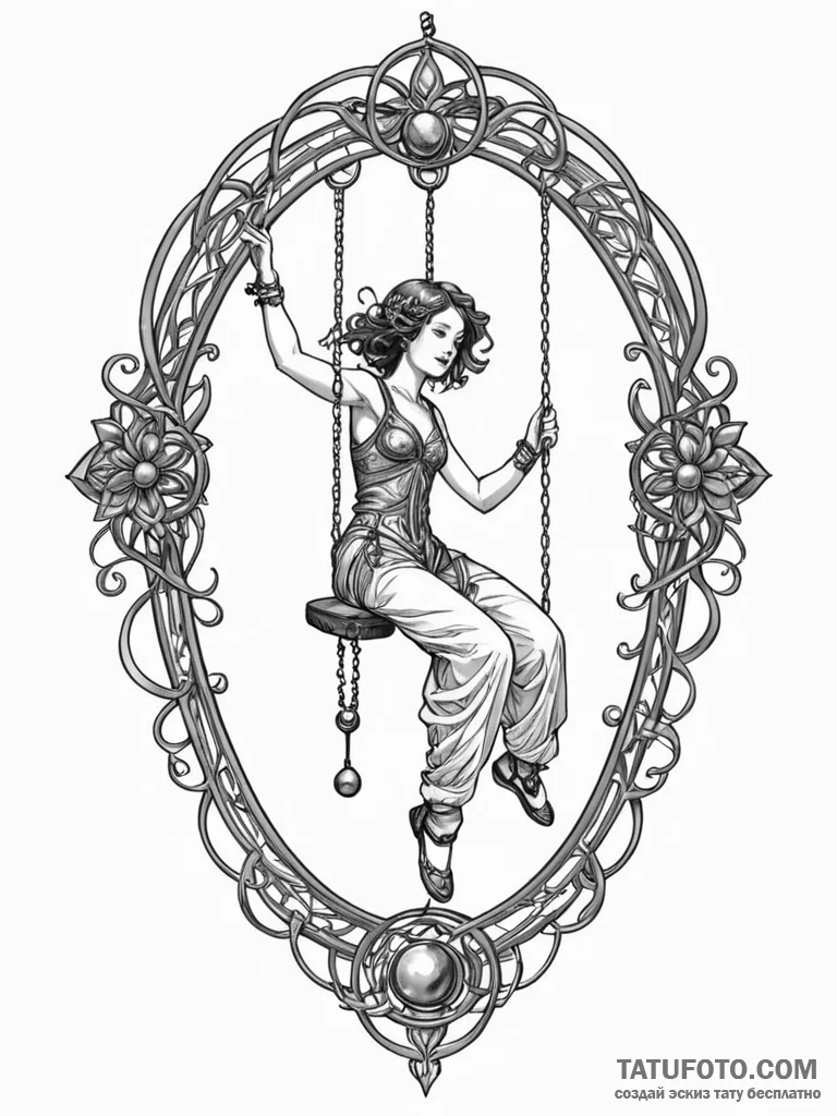 Tattoo sketch, pendulum of personal growth, a... - эскиз тату (№1752390721_0, 13.07.2025 07:12) — Tatufoto.com