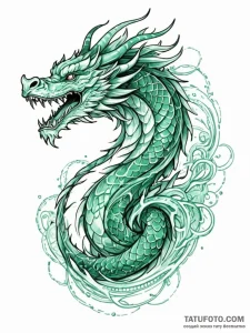 Tattoo sketch, jade dragon, digital roar, a m... - эскиз тату (№1752391232_0, 13.07.2025 07:20) — Tatufoto.com