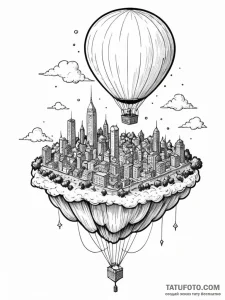 Tattoo sketch, elevated thought balloon, a cl... - эскиз тату (№1752391572_0, 13.07.2025 07:26) — Tatufoto.com