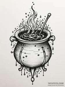 Tattoo sketch, cauldron of creativity: a bubb... - эскиз тату (№1752391828_0, 13.07.2025 07:30) — Tatufoto.com