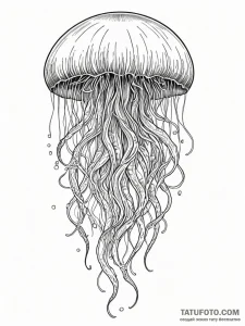 Tattoo sketch, bio-luminescent jellyfish swim... - эскиз тату (№1752391999_0, 13.07.2025 07:33) — Tatufoto.com