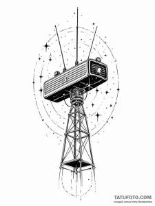 Tattoo sketch, first contact signal, an antiq... - эскиз тату (№1752392427_0, 13.07.2025 07:40) — Tatufoto.com