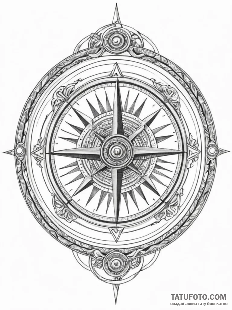 Tattoo sketch, temporal compass, reality's ha... - эскиз тату (№1752392767_0, 13.07.2025 07:46) — Tatufoto.com