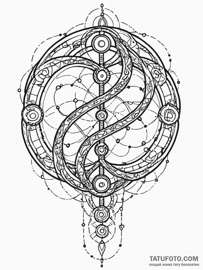Tattoo sketch, infinity loop of innovation, a... - эскиз тату (№1752392855_0, 13.07.2025 07:47) — Tatufoto.com