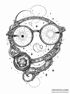 Tattoo sketch, star-gazer's spectacles, a pai... - эскиз тату (№1752393200_0, 13.07.2025 07:53) — Tatufoto.com