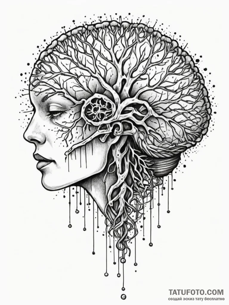 Tattoo sketch, mind palace key, a stylized, i... - эскиз тату (№1752393888_0, 13.07.2025 08:04) — Tatufoto.com