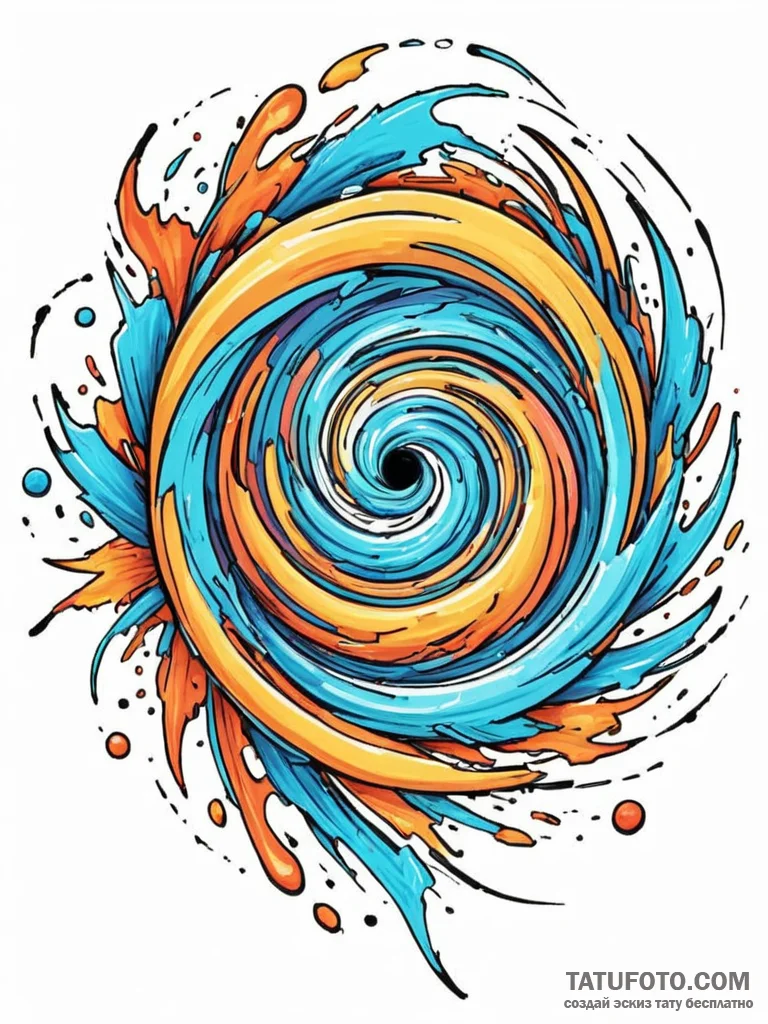 Tattoo sketch, whirlpool of what-ifs, a swirl... - эскиз тату (№1752394670_0, 13.07.2025 08:17) — Tatufoto.com