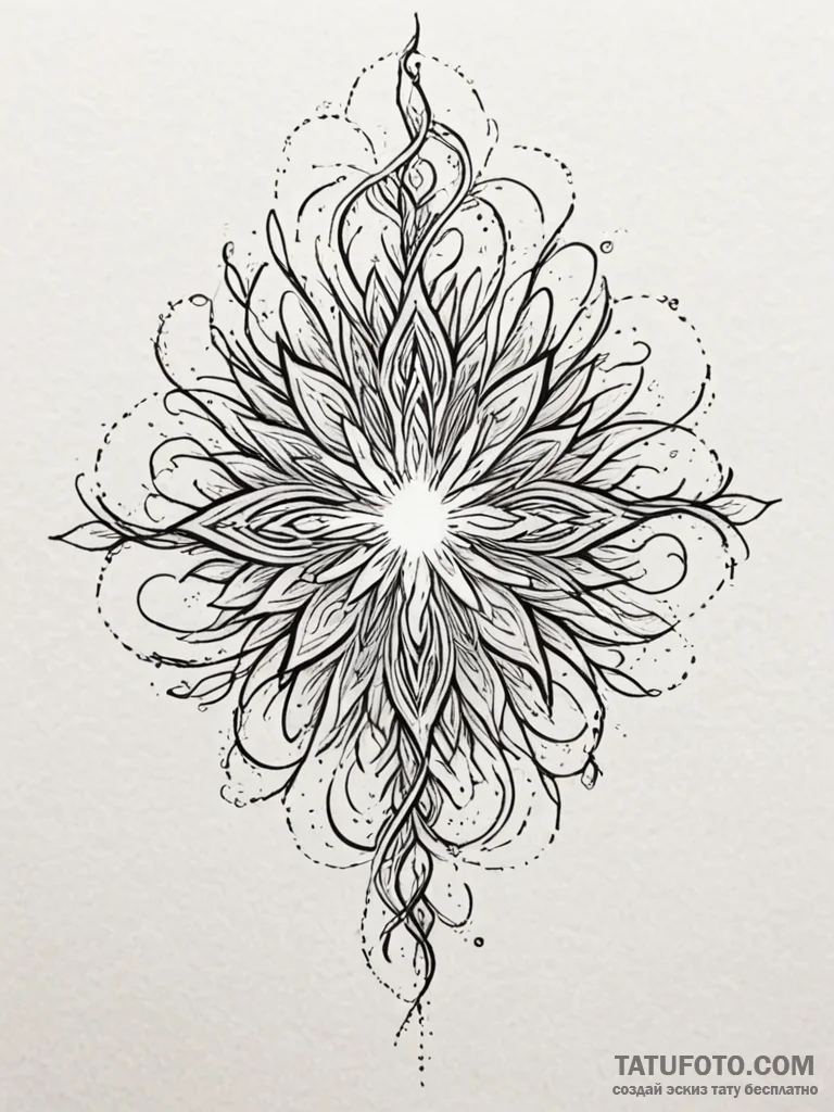 Tattoo sketch, ignited spark of creation, a s... - эскиз тату (№1752394757_0, 13.07.2025 08:19) — Tatufoto.com