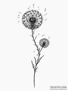 Tattoo sketch, dandelion dna, a delicate dand... - эскиз тату (№1752394843_0, 13.07.2025 08:20) — Tatufoto.com