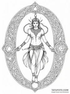 Tattoo sketch, ritual of recursive loops, a s... - эскиз тату (№1752395016_0, 13.07.2025 08:23) — Tatufoto.com