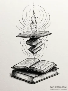 Tattoo sketch, levitation of wisdom, a glowin... - эскиз тату (№1752395530_0, 13.07.2025 08:32) — Tatufoto.com