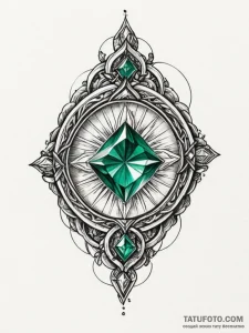 Tattoo sketch, hyper-realistic portal gem, a... - эскиз тату (№1752395872_0, 13.07.2025 08:37) — Tatufoto.com