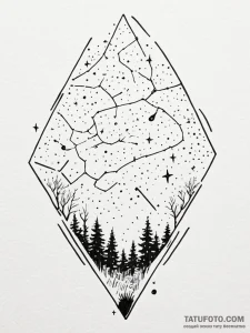Tattoo sketch, firefly constellation map, a c... - эскиз тату (№1752395959_0, 13.07.2025 08:39) — Tatufoto.com