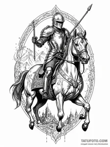 Tattoo sketch, knight of the knowledge stream... - эскиз тату (№1752396046_0, 13.07.2025 08:40) — Tatufoto.com