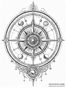 Tattoo sketch, x-ray vision compass, an antiq... - эскиз тату (№1752396132_0, 13.07.2025 08:42) — Tatufoto.com