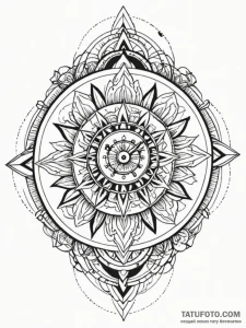 Tattoo sketch, fractured timepiece face, a cl... - эскиз тату (№1752396901_0, 13.07.2025 08:55) — Tatufoto.com