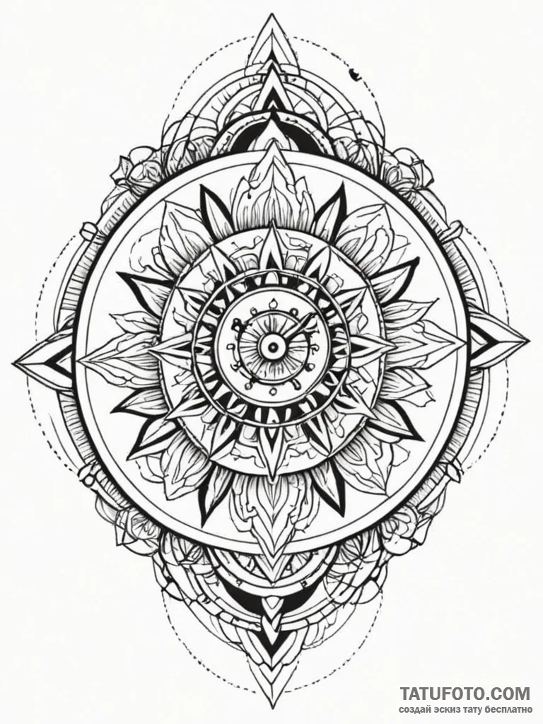 Tattoo sketch, fractured timepiece face, a cl… — эскиз тату (№1752396901_0, 13.07.2025 08:55) — Tatufoto.com