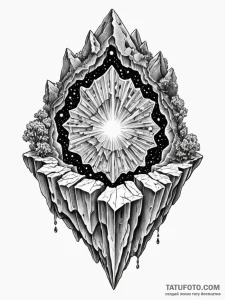 Tattoo sketch, embedded gemstone of knowledge... - эскиз тату (№1752397593_0, 13.07.2025 09:06) — Tatufoto.com