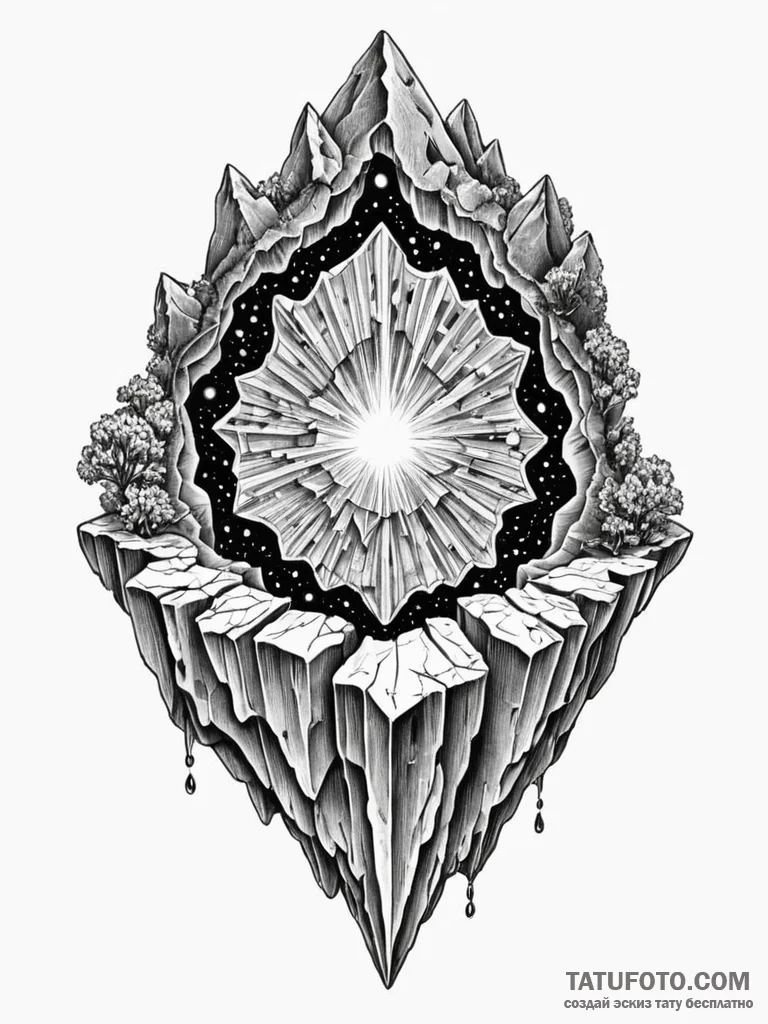 Tattoo sketch, embedded gemstone of knowledge... - эскиз тату (№1752397593_0, 13.07.2025 09:06) — Tatufoto.com