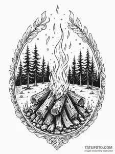 Tattoo sketch, vagabond's virtual fireplace,... - эскиз тату (№1752397679_0, 13.07.2025 09:07) — Tatufoto.com