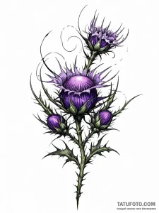 Tattoo sketch, thistle of resilience, digital... - эскиз тату (№1752398027_0, 13.07.2025 09:13) — Tatufoto.com