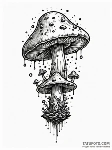 Tattoo sketch, mystical mushroom cloud, a sty... - эскиз тату (№1752398286_0, 13.07.2025 09:18) — Tatufoto.com
