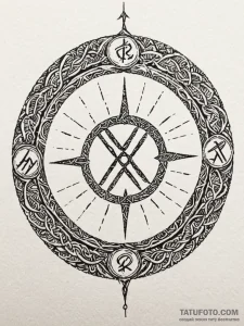 Tattoo sketch, resonant rune circle, an ancie... - эскиз тату (№1752399144_0, 13.07.2025 09:32) — Tatufoto.com