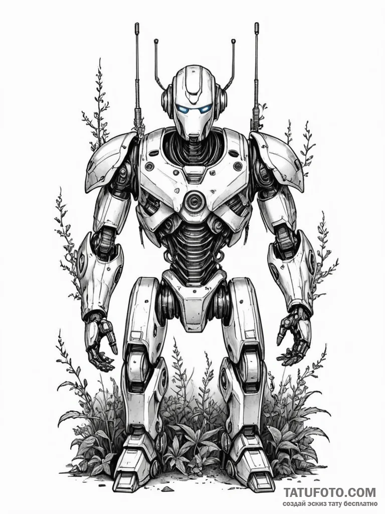 Tattoo sketch, sentinel of the forgotten serv… — эскиз тату (№1752399570_0, 13.07.2025 09:39) — Tatufoto.com