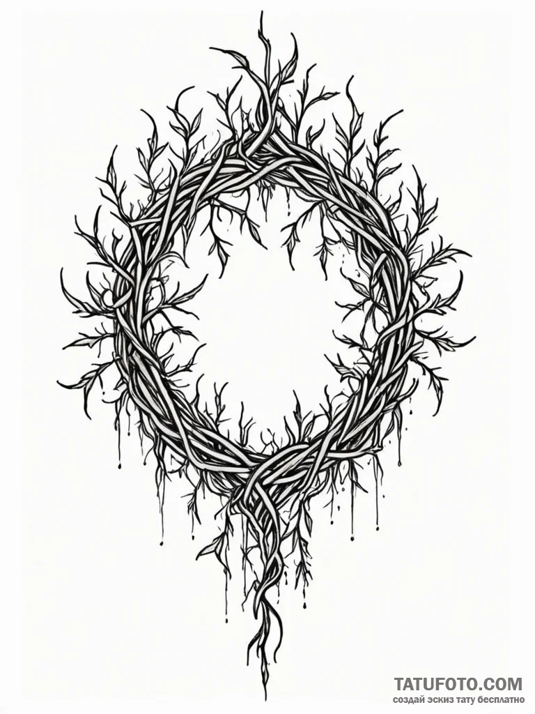 Tattoo sketch, nature's firewall, a dense, im... - эскиз тату (№1752400001_0, 13.07.2025 09:46) — Tatufoto.com