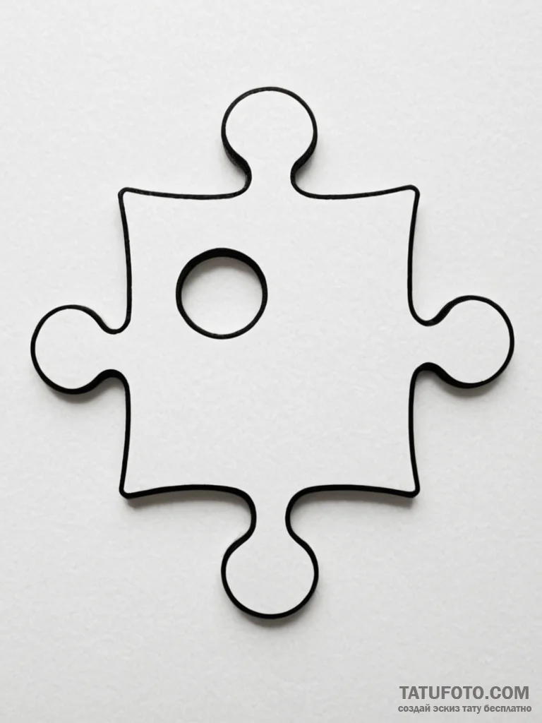 Tattoo sketch, paradoxical puzzle piece, a si… — эскиз тату (№1752400514_0, 13.07.2025 09:55) — Tatufoto.com
