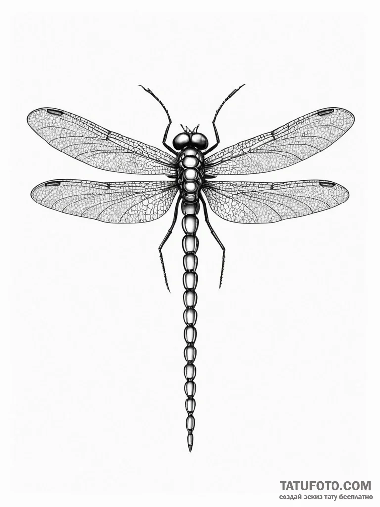 Tattoo sketch, dragonfly drone swarm, a large... - эскиз тату (№1752400775_0, 13.07.2025 09:59) — Tatufoto.com