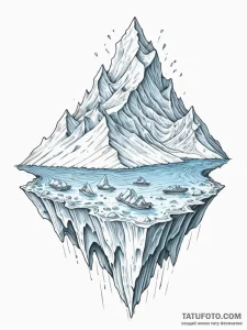 Tattoo sketch, iceberg of information, a mass... - эскиз тату (№1752400861_0, 13.07.2025 10:01) — Tatufoto.com