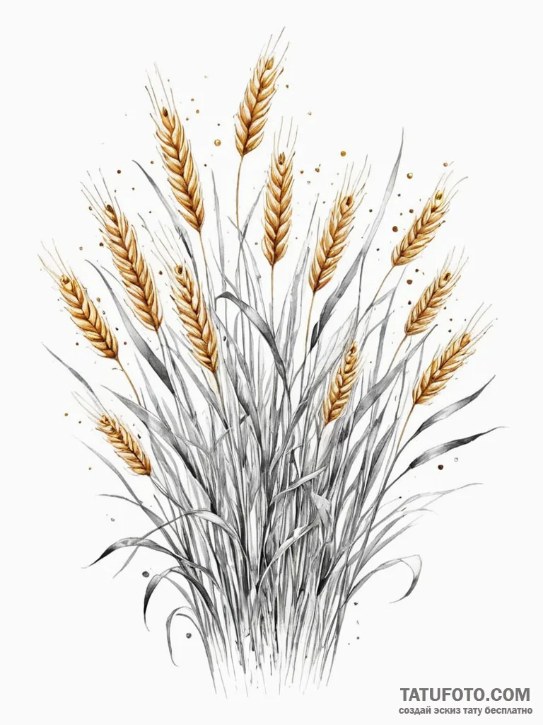Tattoo sketch, harvest of data, a field of go... - эскиз тату (№1752401122_0, 13.07.2025 10:05) — Tatufoto.com
