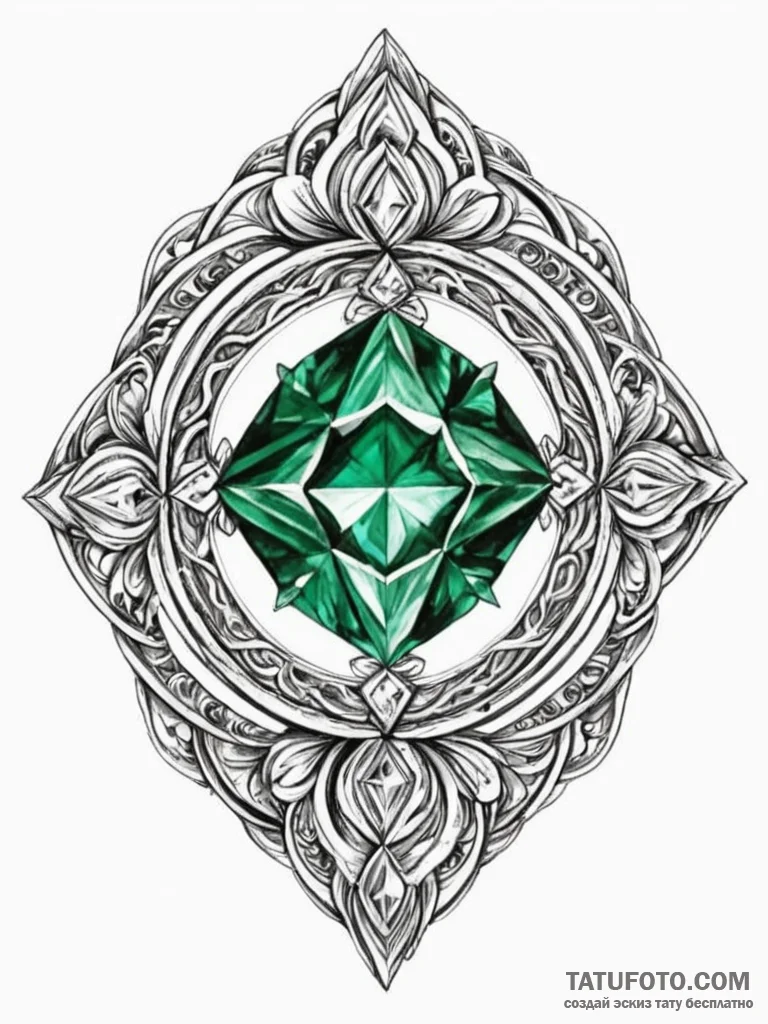 Tattoo sketch, hyper-realistic portal gem, a... - эскиз тату (№1752401209_0, 13.07.2025 10:06) — Tatufoto.com