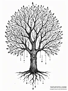 Tattoo sketch, tactile tree of touch (haptic... - эскиз тату (№1752401472_0, 13.07.2025 10:11) — Tatufoto.com