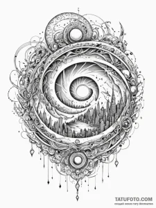 Tattoo sketch, vortex of virtual visions, a s... - эскиз тату (№1752401991_0, 13.07.2025 10:19) — Tatufoto.com