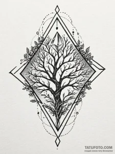 Tattoo sketch, growing crystal of wisdom, a s... - эскиз тату (№1752402332_0, 13.07.2025 10:25) — Tatufoto.com