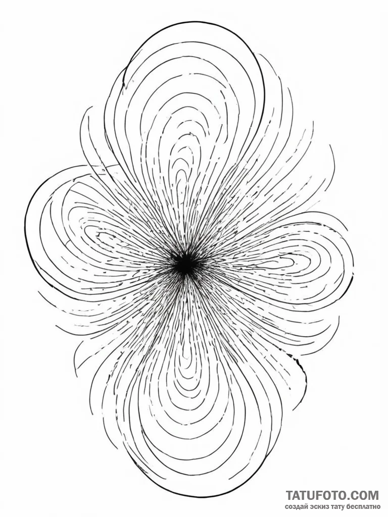 Tattoo sketch, reverberating echo chamber (di... - эскиз тату (№1752402846_0, 13.07.2025 10:34) — Tatufoto.com