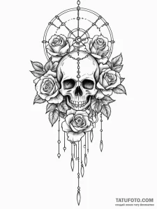 Tattoo sketch, wind chimes of data streams, a... - эскиз тату (№1752403017_0, 13.07.2025 10:36) — Tatufoto.com