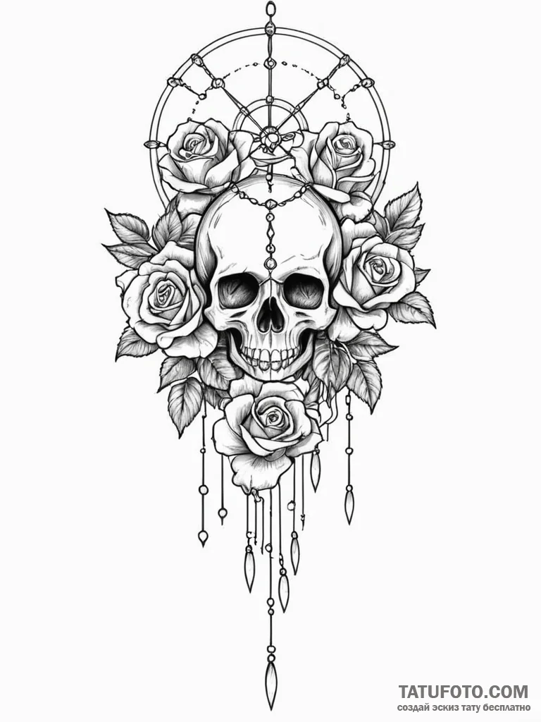 Tattoo sketch, wind chimes of data streams, a... - эскиз тату (№1752403017_0, 13.07.2025 10:36) — Tatufoto.com
