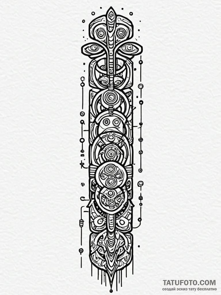 Tattoo sketch, primal programmer's totem, an... - эскиз тату (№1752403445_0, 13.07.2025 10:44) — Tatufoto.com
