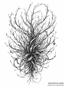 Tattoo sketch, thriving data thicket, a dense... - эскиз тату (№1752403787_0, 13.07.2025 10:49) — Tatufoto.com